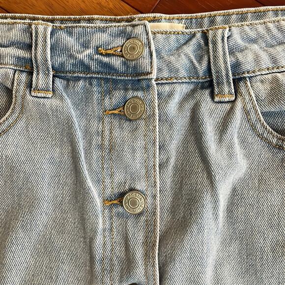 PacSun Light Wash Button Up Jean Denim Mini Skirt Grunge Indie Summer - Picture 2 of 5
